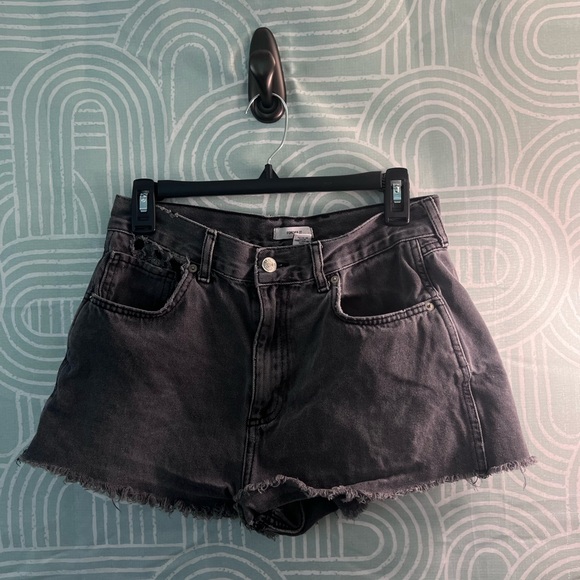 Forever 21 Pants - Forever 21 Charcoal Distressed Denim Shorts – Size 30 (Medium)